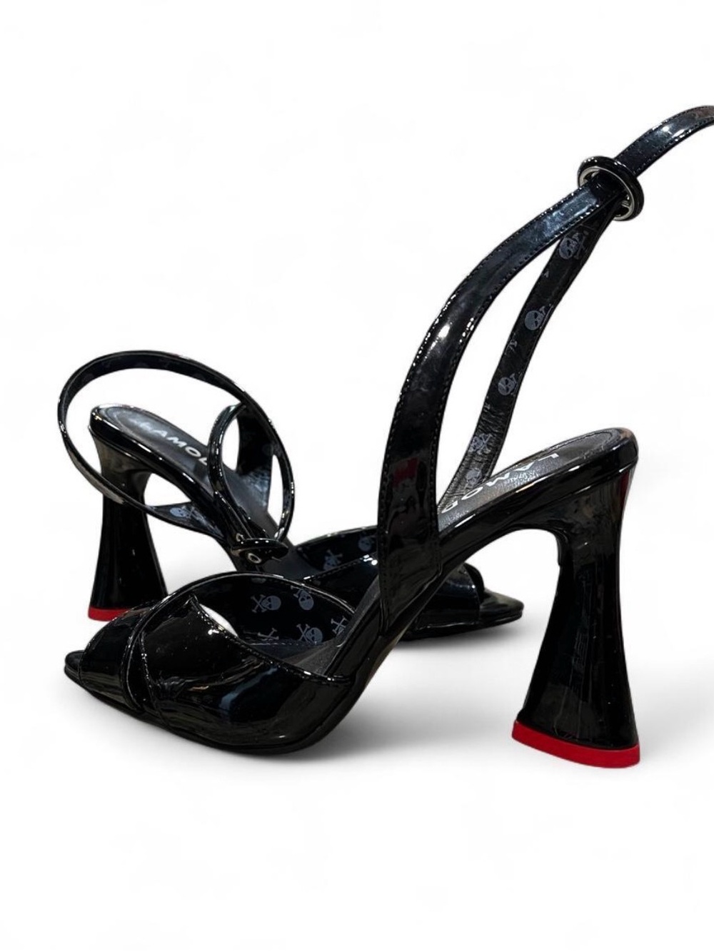 Patent Black Strappy High-Heels